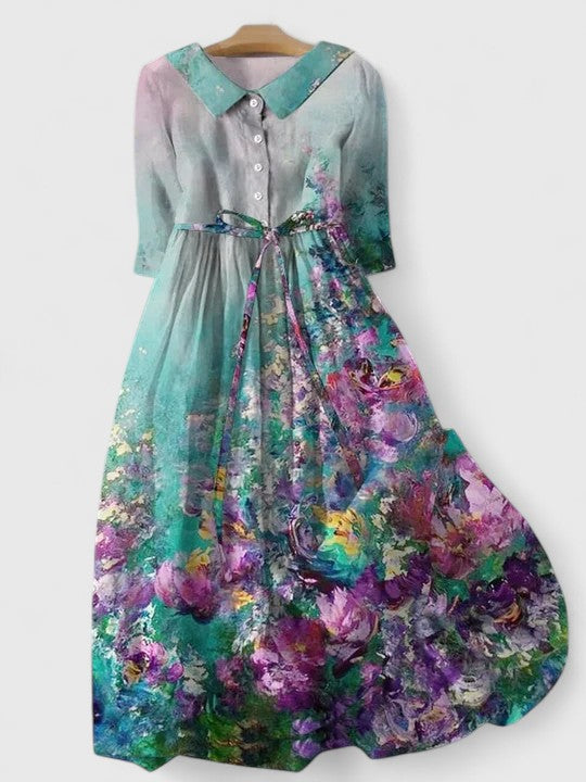 Liora | Watercolor Bloom Maxi Dress