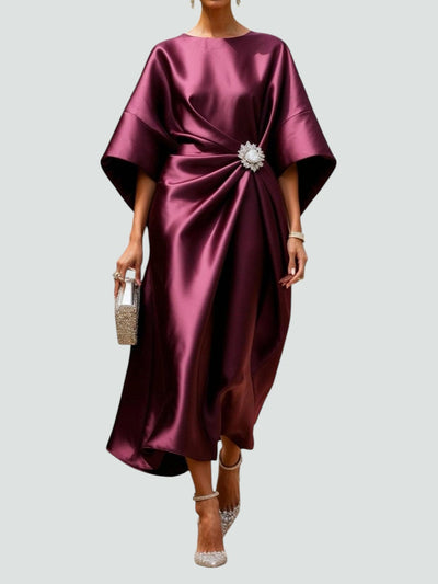 Clementine | Sculpted Satin Midi Dress