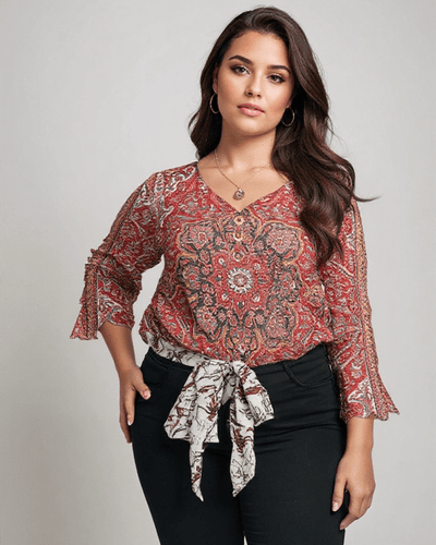Lana | Soft V-Neck Printed Blouse