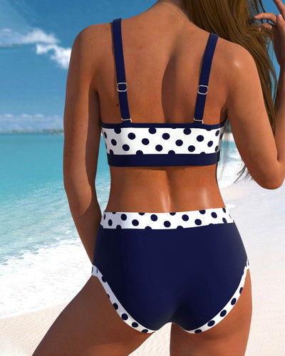 Lisbet™ | Patchwork Bikini with High Waist and Dots