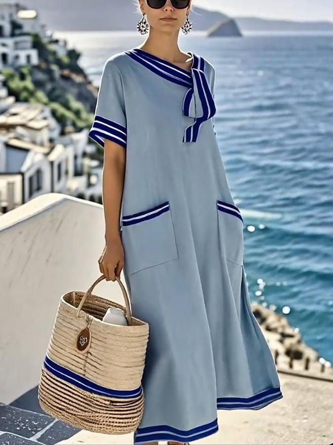 Anaïs | Nautical Coast Maxi Dress