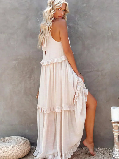 Sophie | Ruffled Halter Maxi Dress