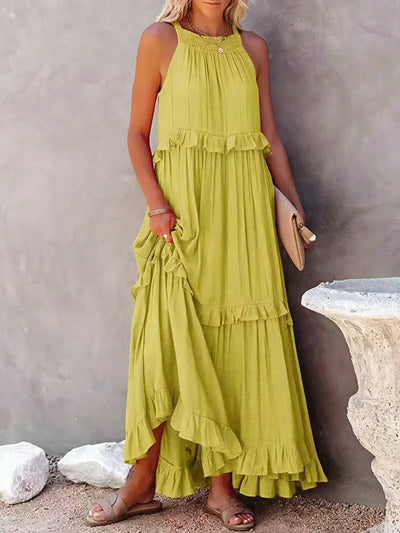 Sophie | Ruffled Halter Maxi Dress