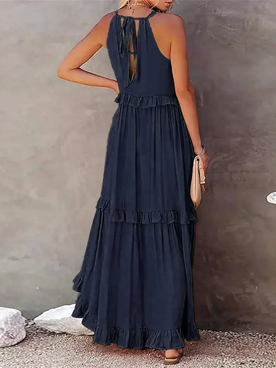 Sophie | Ruffled Halter Maxi Dress