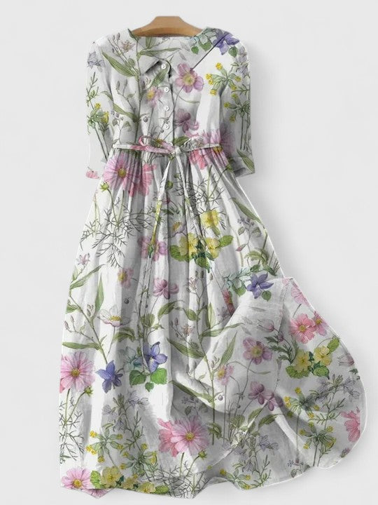 Elara | Botanical Garden Print Maxi Dress