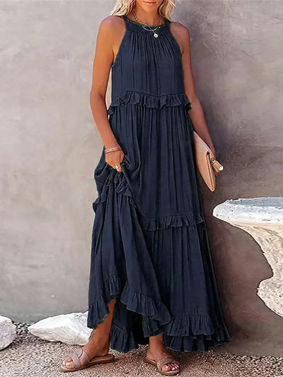 Sophie | Ruffled Halter Maxi Dress