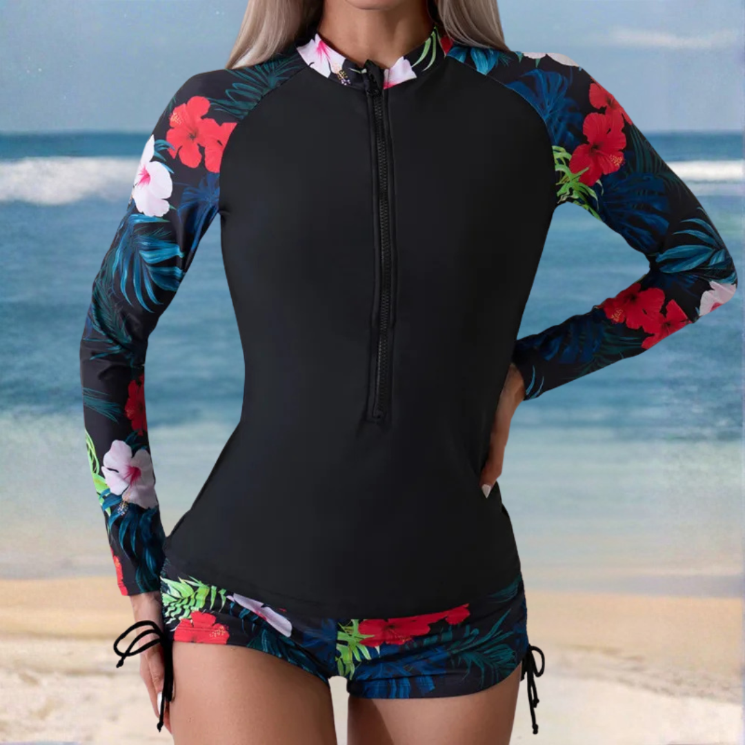 Mariella | Long-Sleeve Two-Piece Surfing Tankini Set