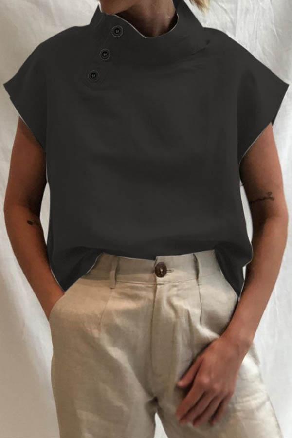 Lucienne | Modern Button-Detail Blouse