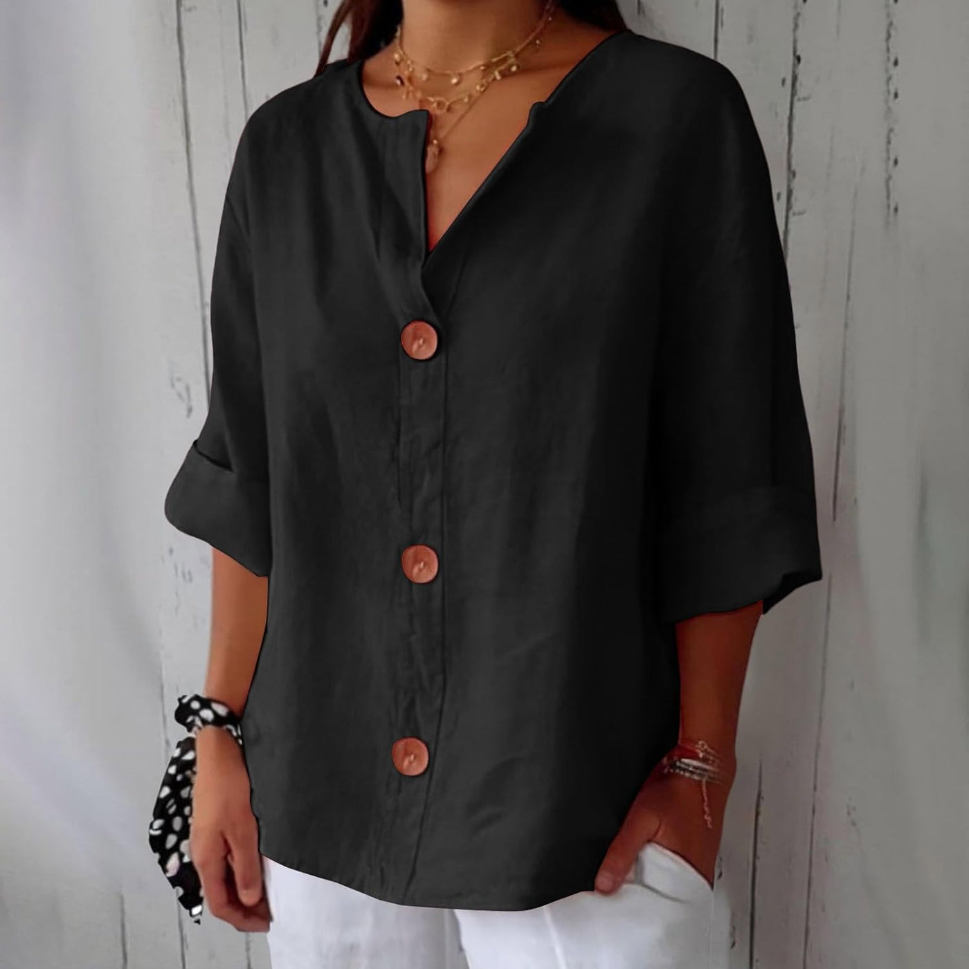 Amara | Relaxed Button Blouse