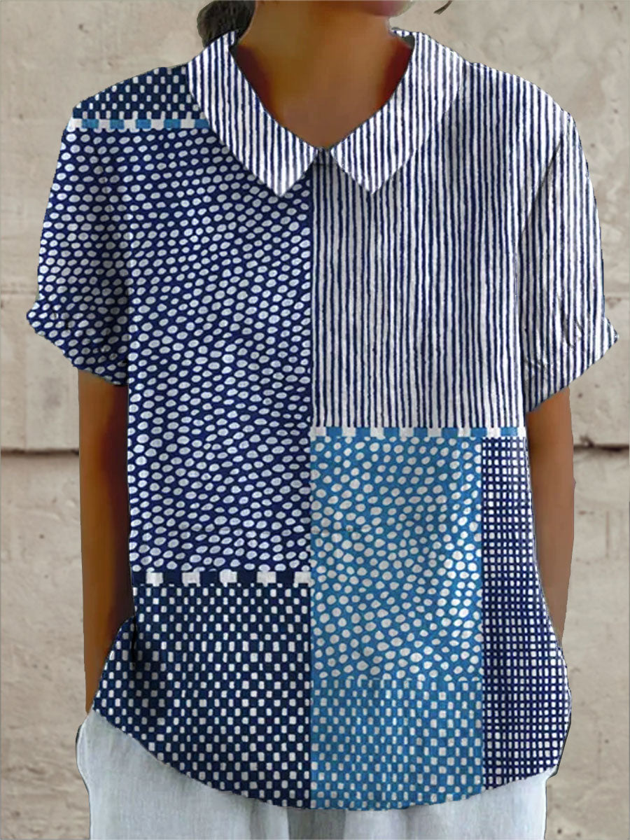 Helene | Patchwork Pattern Blouse