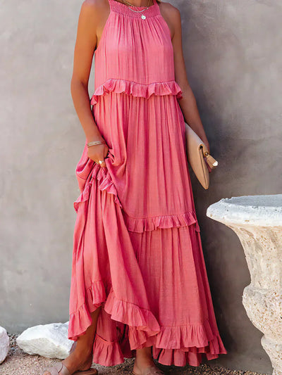 Sophie | Ruffled Halter Maxi Dress