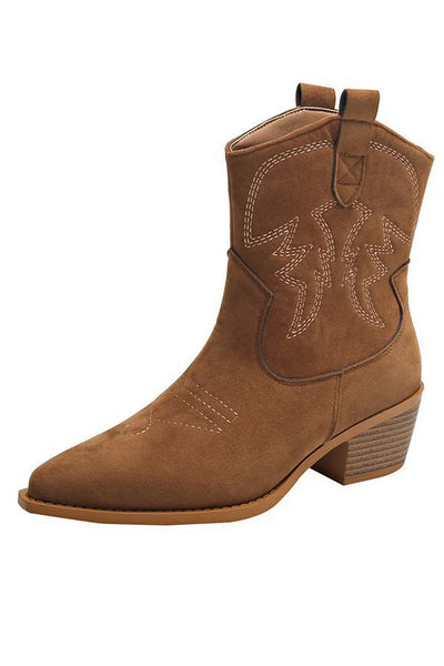 Sienna West | Suede Western Ankle Boots
