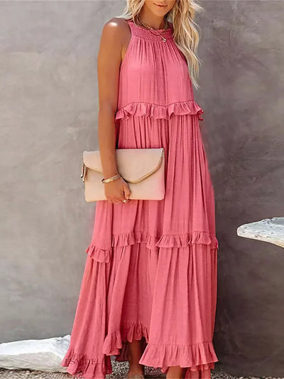 Sophie | Ruffled Halter Maxi Dress