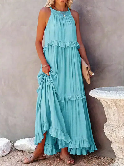 Sophie | Ruffled Halter Maxi Dress