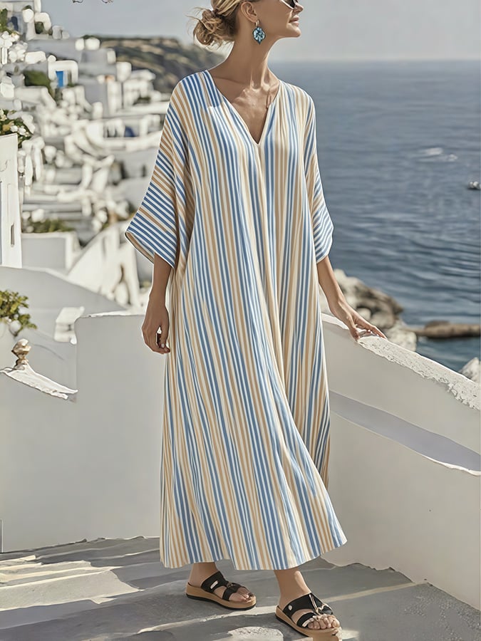 Léonie | Coastal Stripe Kaftan