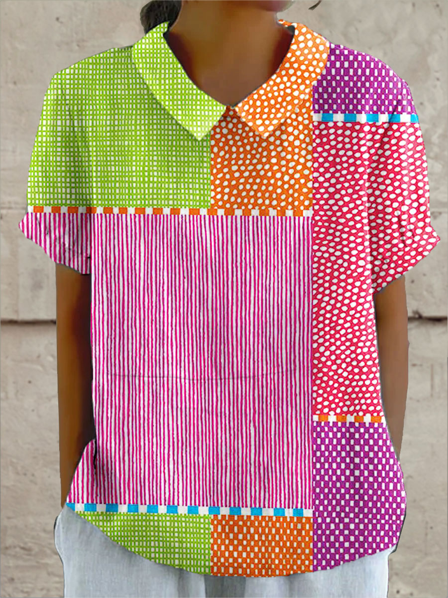 Callista | Colourful Patchwork Blouse