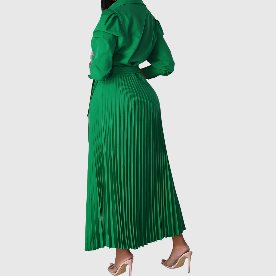 Vivienne | Pleated Wrap Midi Dress
