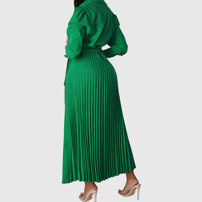 Vivienne | Pleated Wrap Midi Dress