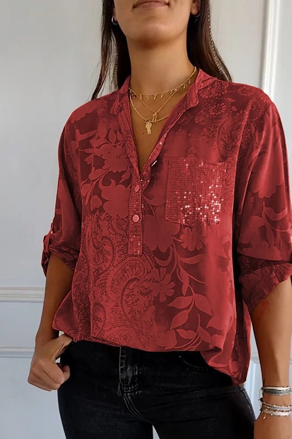 Sophie | Relaxed Sequin Lapel Top