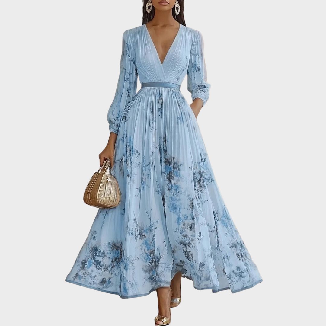 Maelis | Pleated Floral Maxi Dress