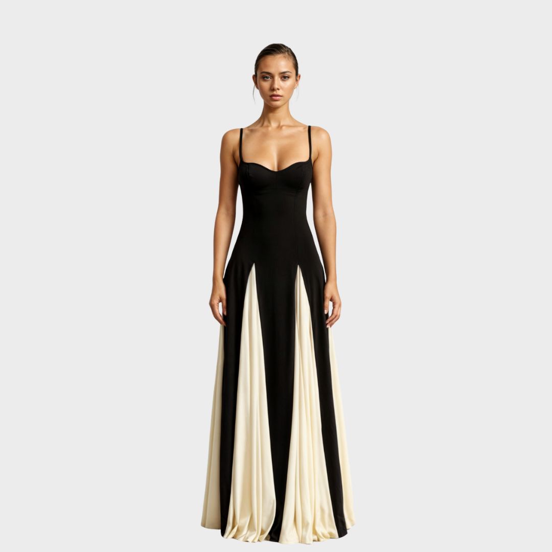 Lucienne | Two-Tone Maxi Dress