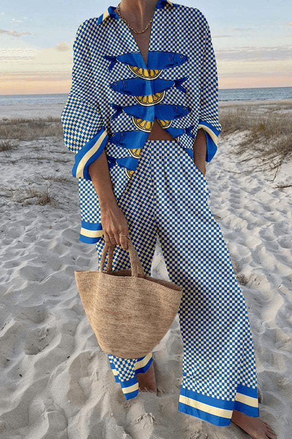 Delphine | Coastal Checker Set