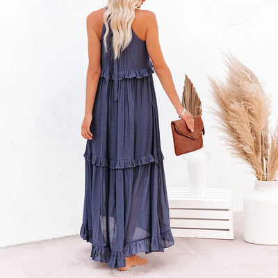 Sophie | Ruffled Halter Maxi Dress