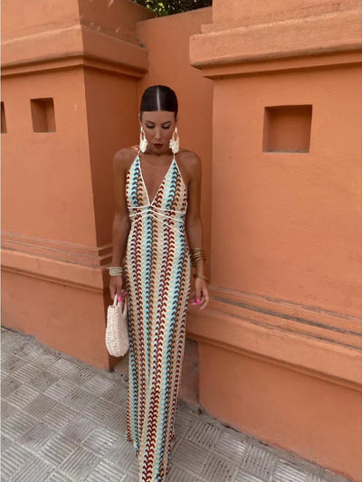 Seraphine | Woven Wave Maxi Dress