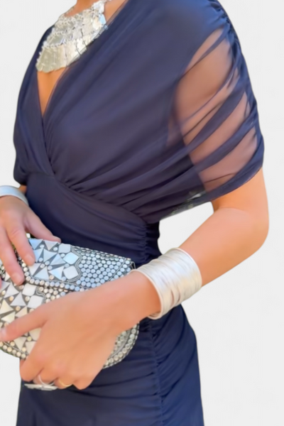 Alina | Draped Off-Shoulder Evening Dress