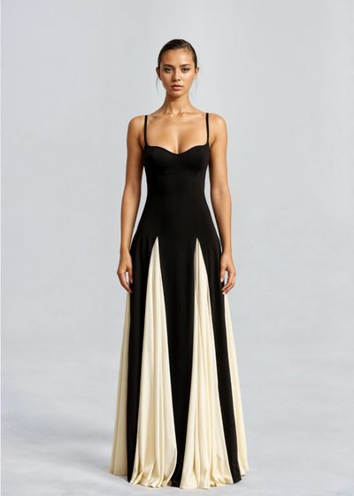 Lucienne | Two-Tone Maxi Dress