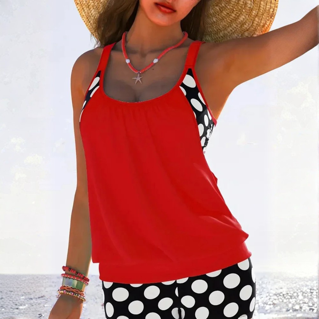 Azaria | Polka Dot Hollow-Out Bikini Set