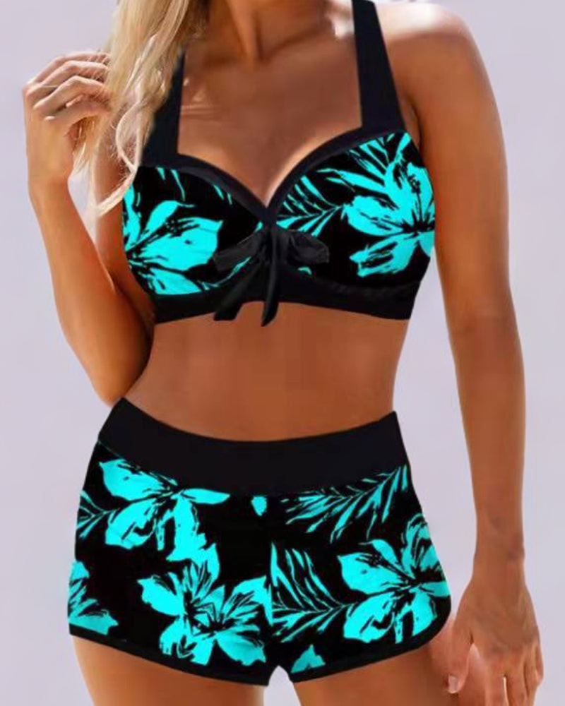 Sherrie™ | High-Waisted Swimsuit with Floral Print