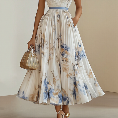 Maelis | Pleated Floral Maxi Dress