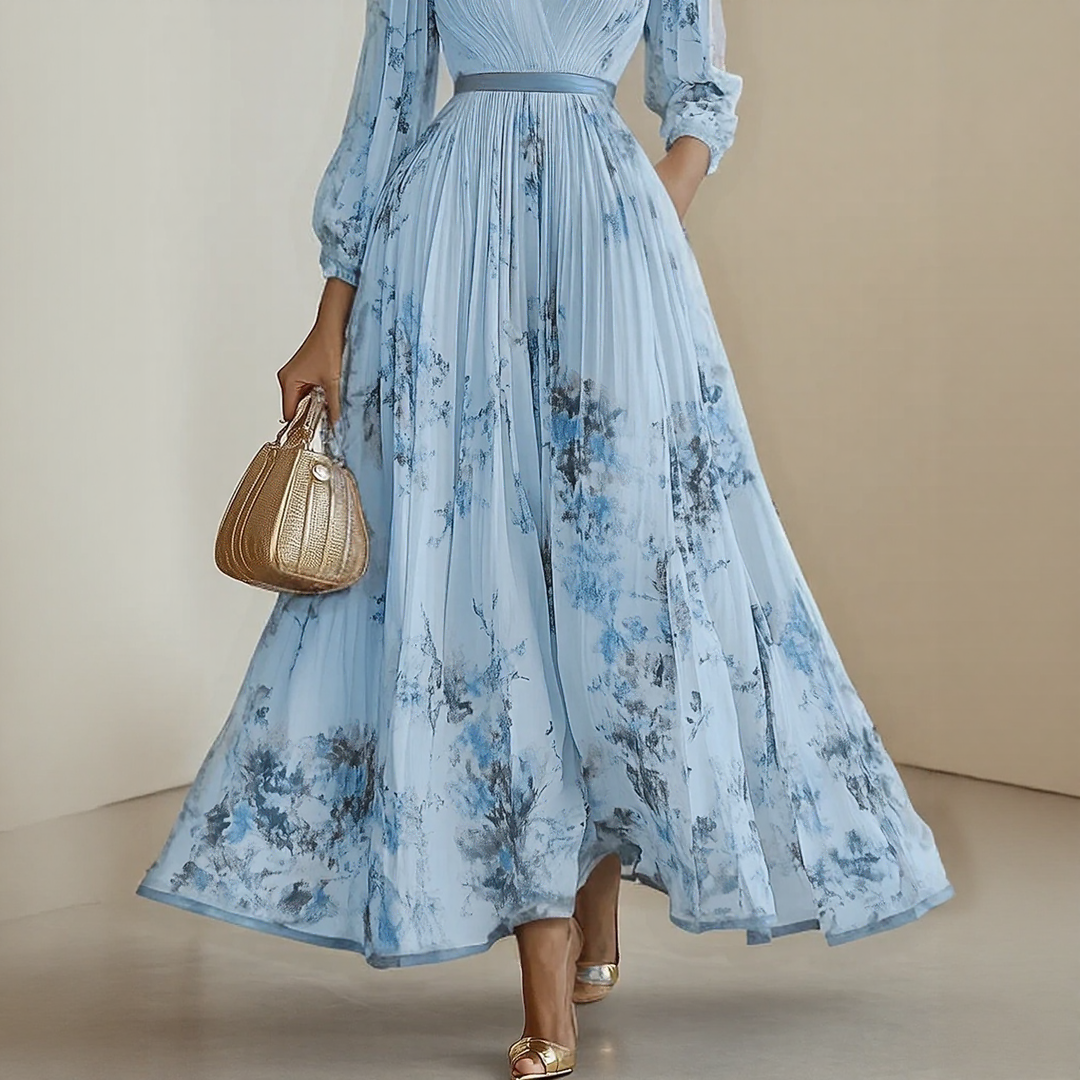 Maelis | Pleated Floral Maxi Dress