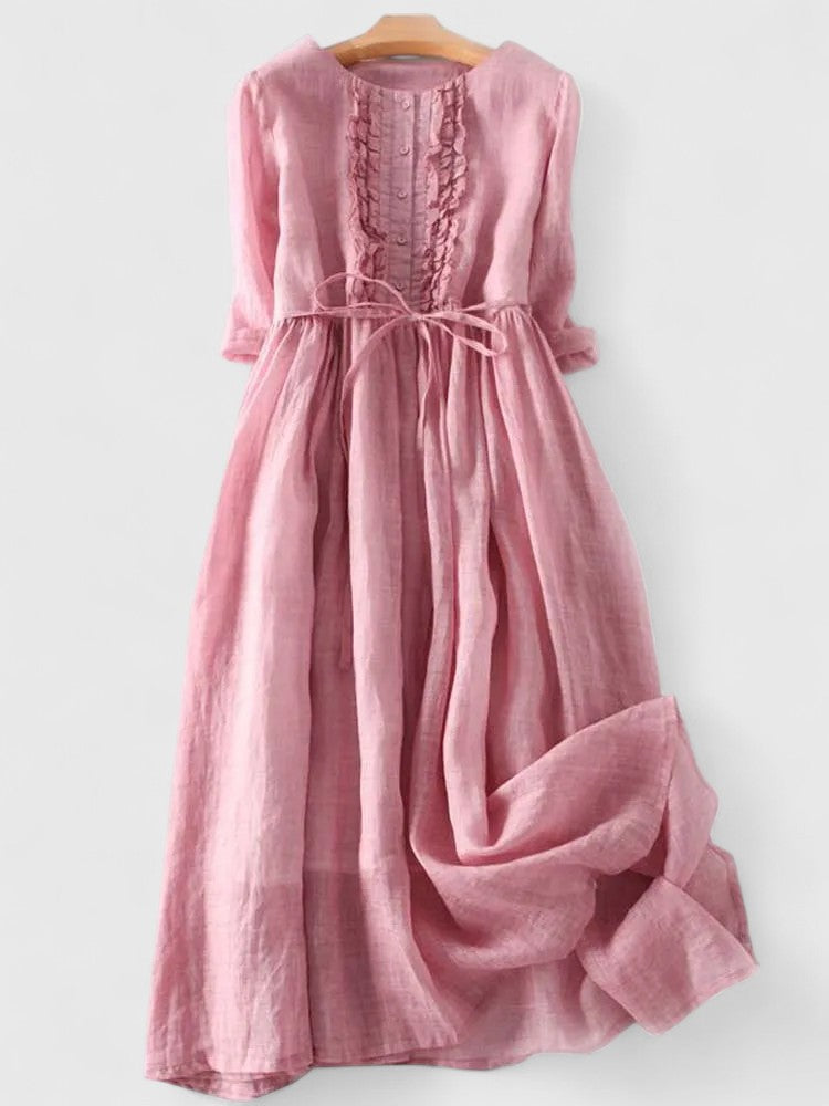 Sophie| Linen-Inspired Midi Dress