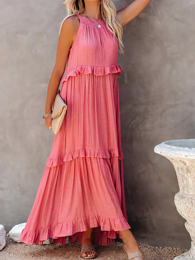 Sophie | Ruffled Halter Maxi Dress