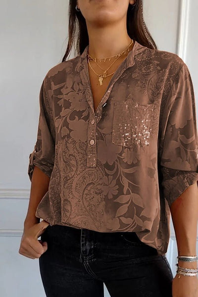 Sophie | Relaxed Sequin Lapel Top