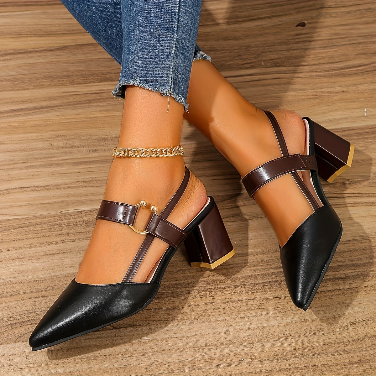 Clara Duet | Two-Tone Heeled Slingbacks