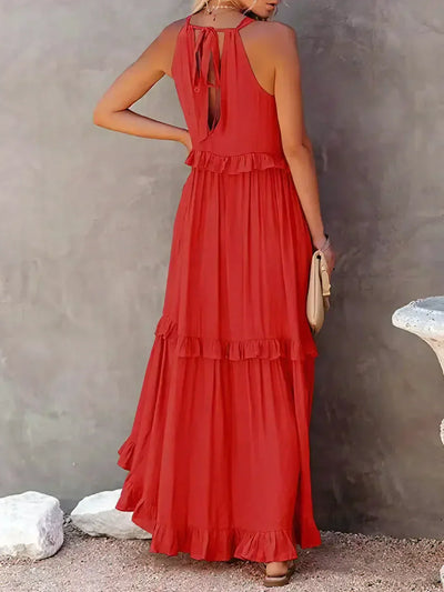 Sophie | Ruffled Halter Maxi Dress