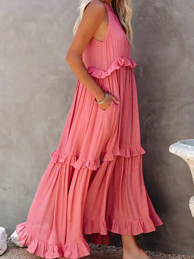 Sophie | Ruffled Halter Maxi Dress