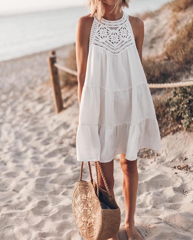 Aria | Crochet Accent Summer Dress