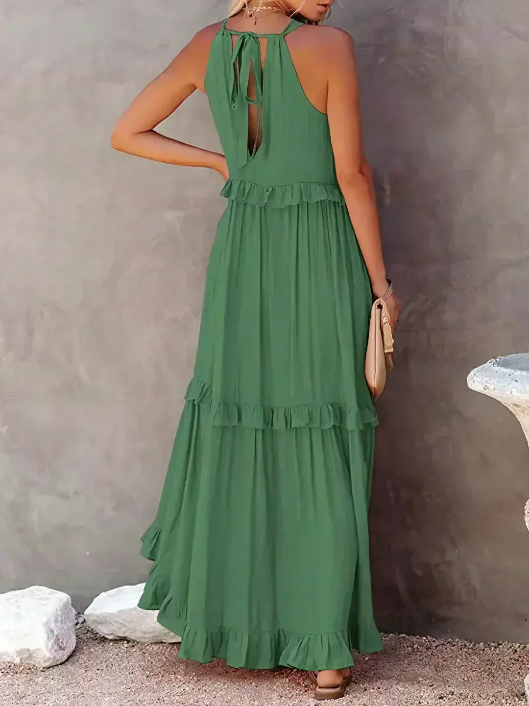 Sophie | Ruffled Halter Maxi Dress