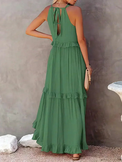 Sophie | Ruffled Halter Maxi Dress