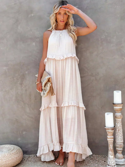 Sophie | Ruffled Halter Maxi Dress