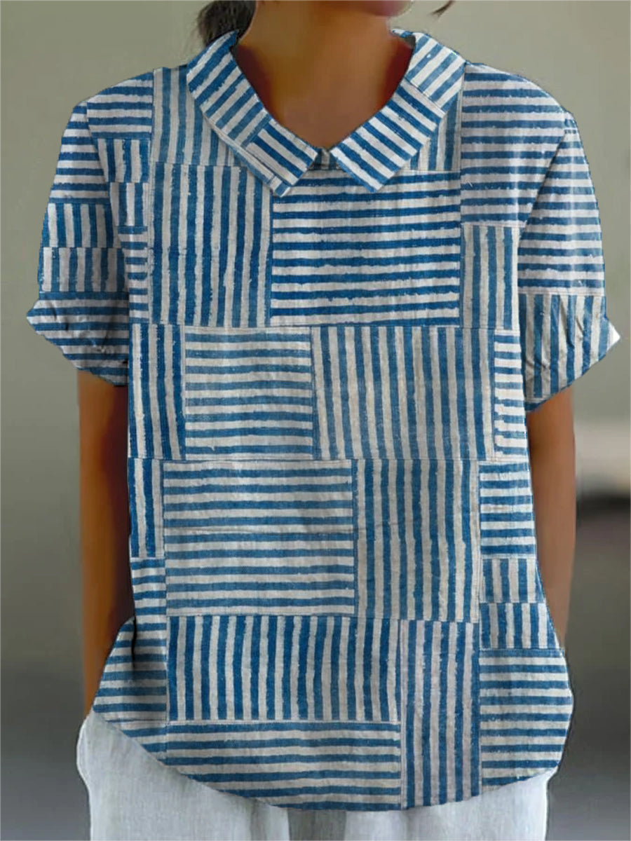 Althea | Stripe Patchwork Blouse
