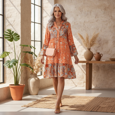 Eira - Printed Boho Dress