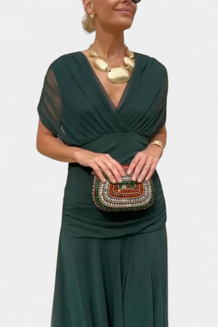 Alina | Draped Off-Shoulder Evening Dress