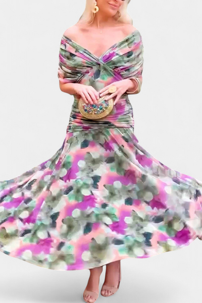 Alina | Draped Off-Shoulder Evening Dress