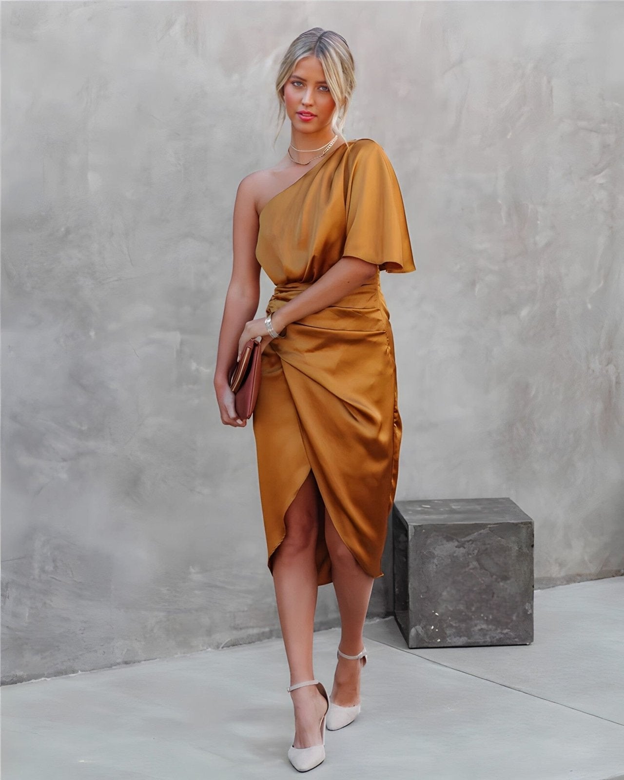 Selestia | Satin Asymmetric Evening Dress