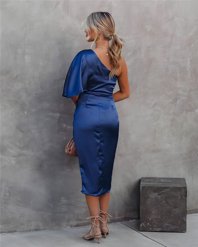 Selestia | Satin Asymmetric Evening Dress